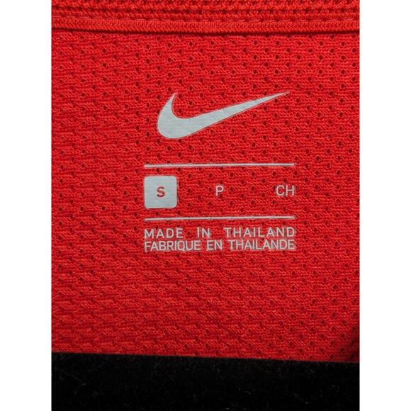 Nike Football Windbreaker Hoodie Mens Small Lightweight Player Jacket Red Black - Picture 3 of 12